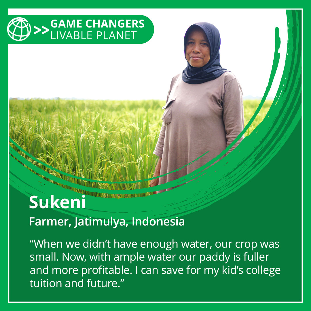 GWSP (@thegwsp) on Twitter photo Thanks to <a href="/WorldBank/">World Bank</a> support, Indonesia's irrigation modernization is transforming agriculture.
Farmers are seeing:
🌱 25% higher incomes
💧 12% less water usage
🌿 35% lower greenhouse gas emissions
Read Sukeni’s story: wrld.bg/zAu550W7Una
#LivablePlanet Thanks to <a href="/WorldBank/">World Bank</a> support, Indonesia's irrigation modernization is transforming agriculture.
Farmers are seeing:
🌱 25% higher incomes
💧 12% less water usage
🌿 35% lower greenhouse gas emissions
Read Sukeni’s story: wrld.bg/zAu550W7Una
#LivablePlanet