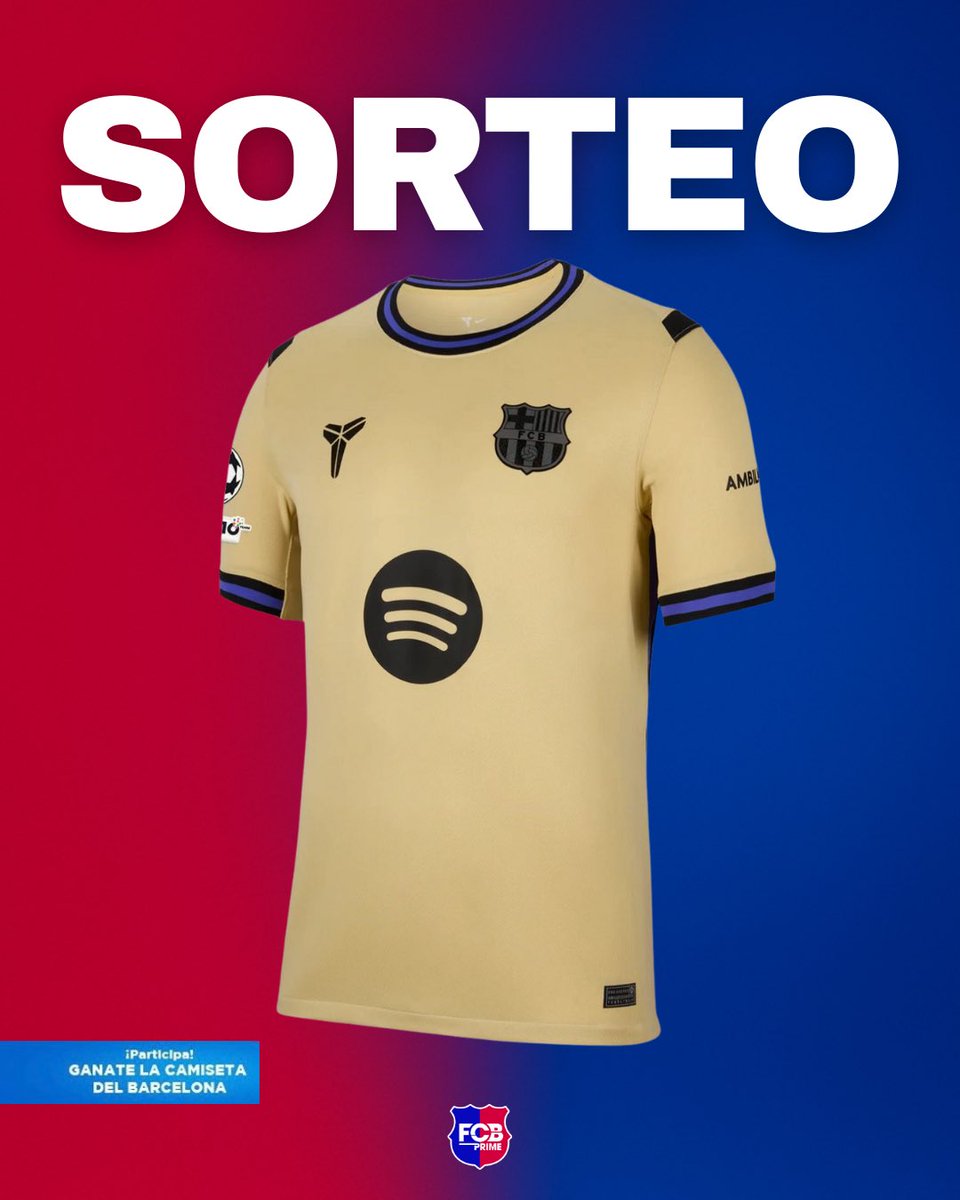 🐍💜 ¡Sorteamos 2 camisetas de la NUEVA SEGUNDA EQUIPACIÓN KOBE x BARÇA 25/26!

✔️ Da RT 🔁 y MG ❤️
✔️ Sigue a <a href="/fcbisprime/">FCB PRIME</a> 
✔️ Menciona a 1 amigo 🗣️

📅 Anuncio al ganador el 15 de agosto.

¡MUCHA SUERTE! 🍀