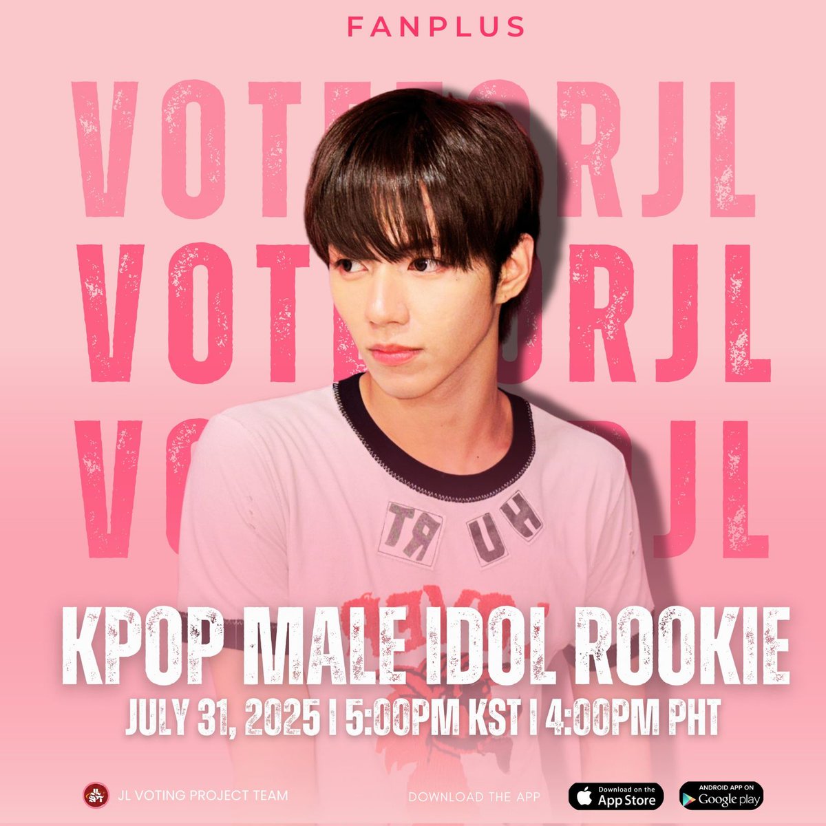 🚨 VOTING REMINDER - FANPLUS 🚨

Starflares and JL stans, the battle for FANPLUS 2025 Male Idol Rookie is still wide open, and we have until July 31 at 5PM KST/4PM PHT to make our votes matter. With your help, JL can win a 14-day subway ad, shining brightly for all to see and