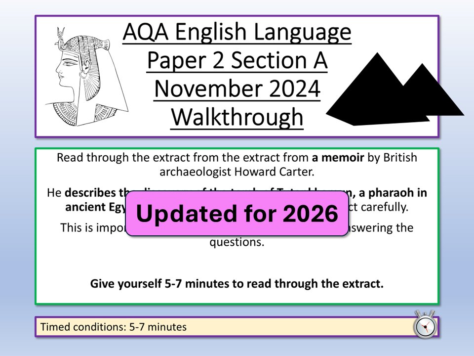 AQA English Language Paper 2 November 2024 walkthrough - updated for the 2026 questions. Previously downloaded? Get the update free.
tes.com/teaching-resou…
#teamenglish #edutwitter #teachertwitter #gcses #gcses2026 #teachers #teach #teaching #english #education #ukechat #aqa