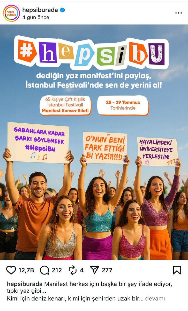 dünyanın en iyi yarışması için son gün… süper bir manifest konseri bizleri bekliyor.. sonra vay ben görmedim ben işitmedim demeyin 😎