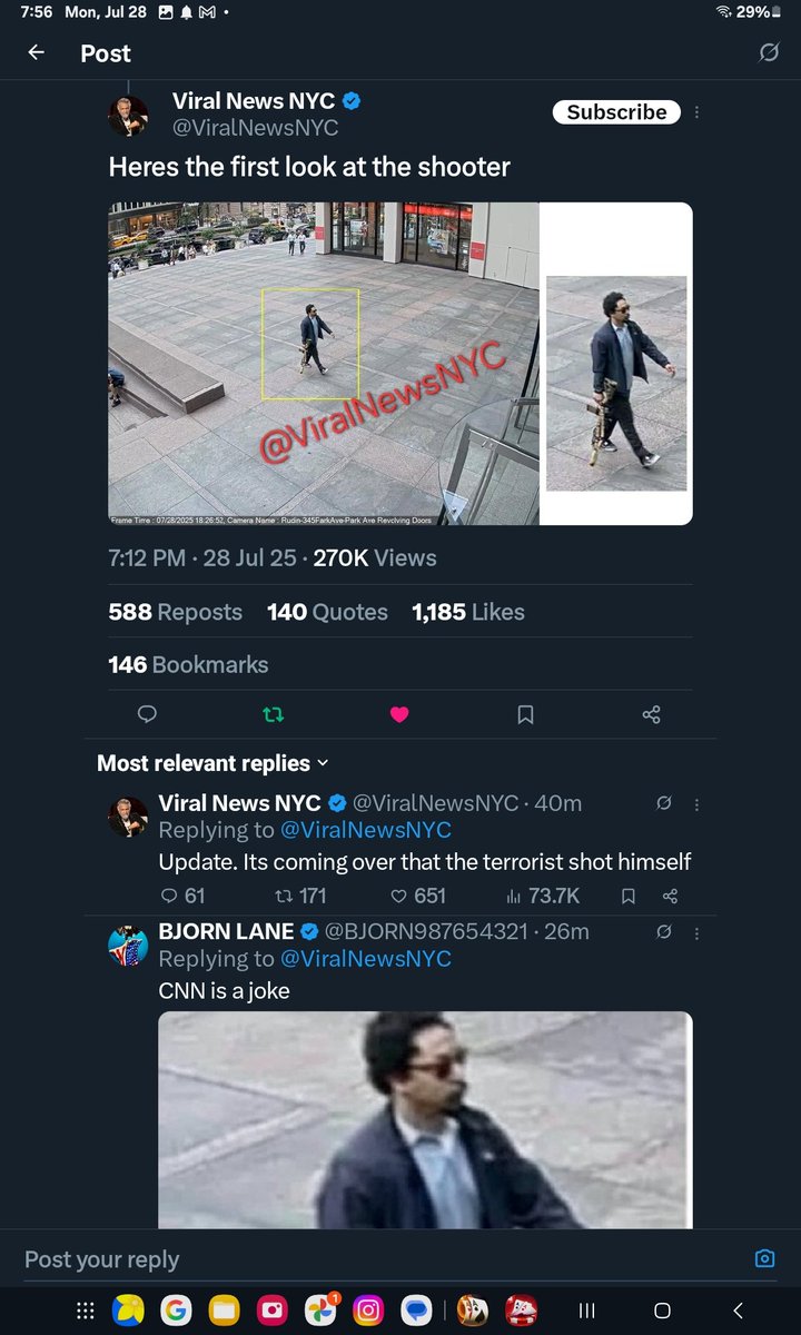 These 2 ANTIFA AGITATORS were screaming "FREE Palestine" outside the NY building where a black shooter strolled in and shot 15 people, killing 5.  Then, he killed himself on 33rd NFL floor