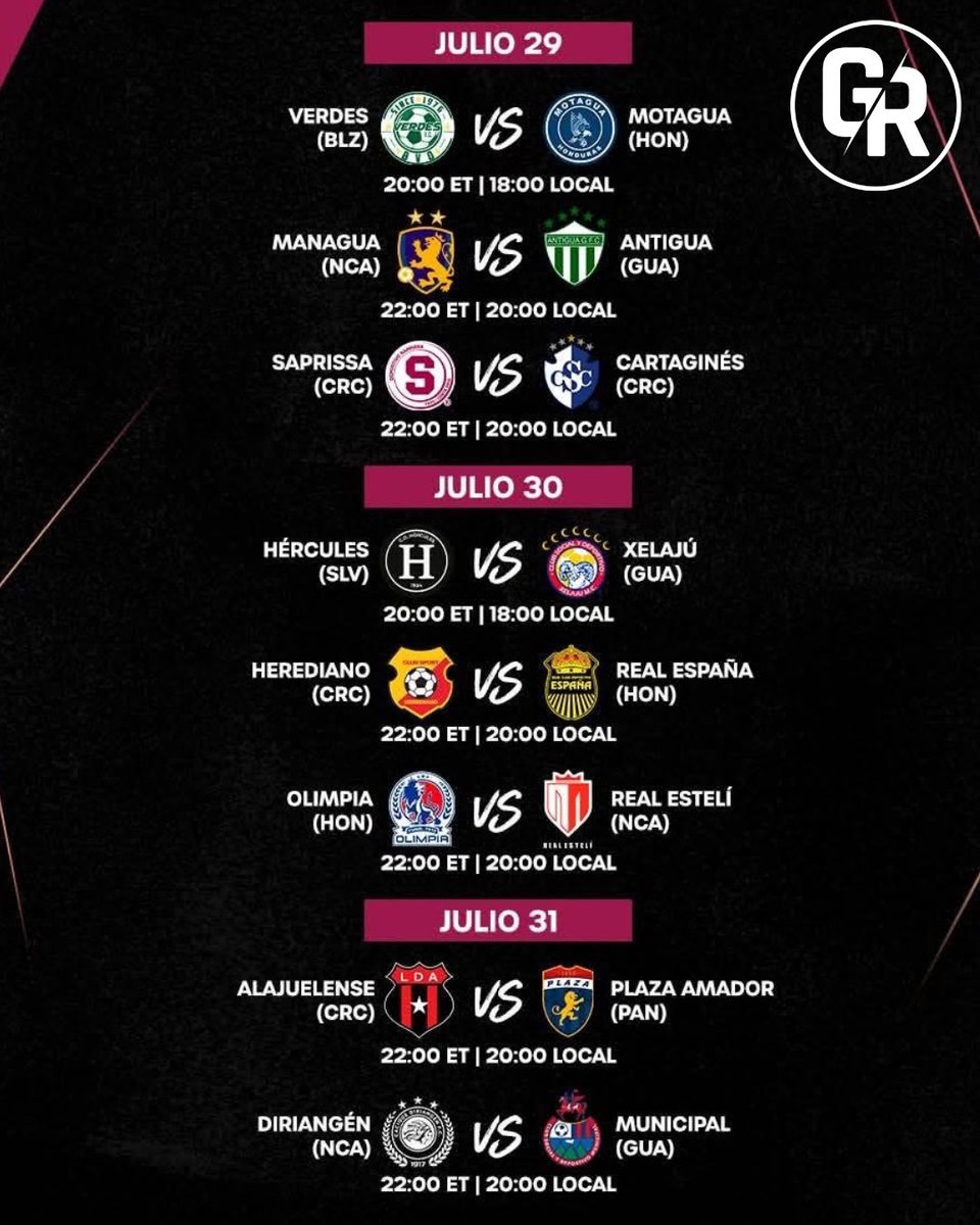📅 El calendario de la primera jornada COMPLETA de la #CopaCentroamericana que comienza ¡HOY! 

✅Motagua
✅Real España
✅Olimpia

¡A sacar la cara por Honduras! 🇭🇳 🔥