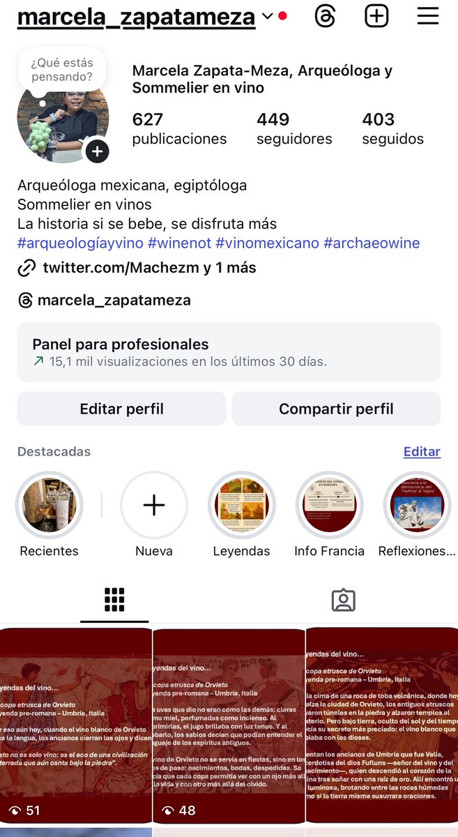 ¿Me ayudarían siguiendo mi perfil de #Instagram? Voy lenta pero segura. Arqueología y vino … 🙏🍷#RT