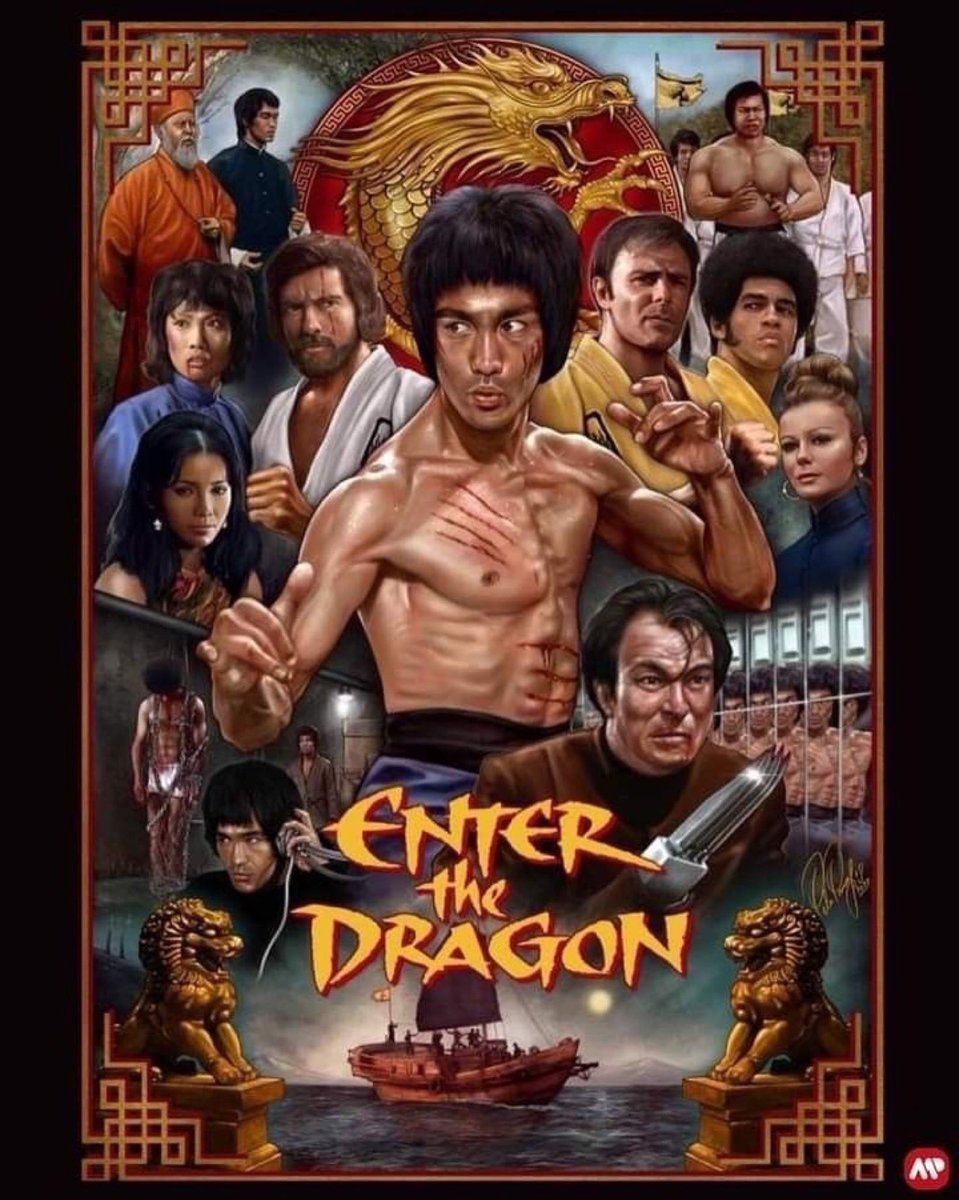 Bruce Lee “Enter the Dragon" Character Collection Movie🎥Poster. *Artist🎨Unknown #BruceLee #EnterTheDragon1973
