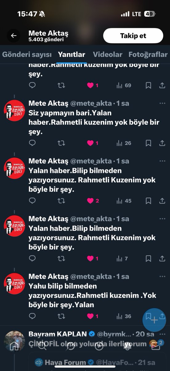 Bastet🐾🐈⬛👑🍀🐞 (@ffudarymle) on Twitter photo Şu adamı acılı gününde uğraştırdığınız şeye bak kaynaksız dayanaksız doğru olmayan haberi sırf birileri istiyor diye paylaştınız umarım hepinizin çoluğundan çocuğundan çıkar sonsuza dek kapanırsınız
<a href="/gazetesozcu/">Sözcü</a> <a href="/Haberturk/">Habertürk</a> <a href="/postacomtr/">Posta.com.tr</a> <a href="/ihacomtr/">İhlas Haber Ajansı</a> <a href="/KendineMuhabir/">Kendine Muhabir</a> <a href="/ntv/">NTV</a> Şu adamı acılı gününde uğraştırdığınız şeye bak kaynaksız dayanaksız doğru olmayan haberi sırf birileri istiyor diye paylaştınız umarım hepinizin çoluğundan çocuğundan çıkar sonsuza dek kapanırsınız
<a href="/gazetesozcu/">Sözcü</a> <a href="/Haberturk/">Habertürk</a> <a href="/postacomtr/">Posta.com.tr</a> <a href="/ihacomtr/">İhlas Haber Ajansı</a> <a href="/KendineMuhabir/">Kendine Muhabir</a> <a href="/ntv/">NTV</a>