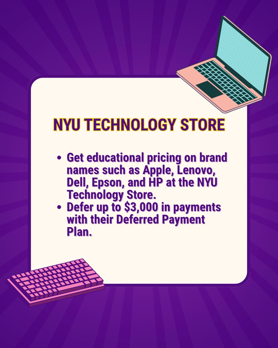 NYUStudentLink's tweet image. From tech to Broadway, your NYU ID gets you more than you think 🎭💻
#NYUStudentLife #StudentTips