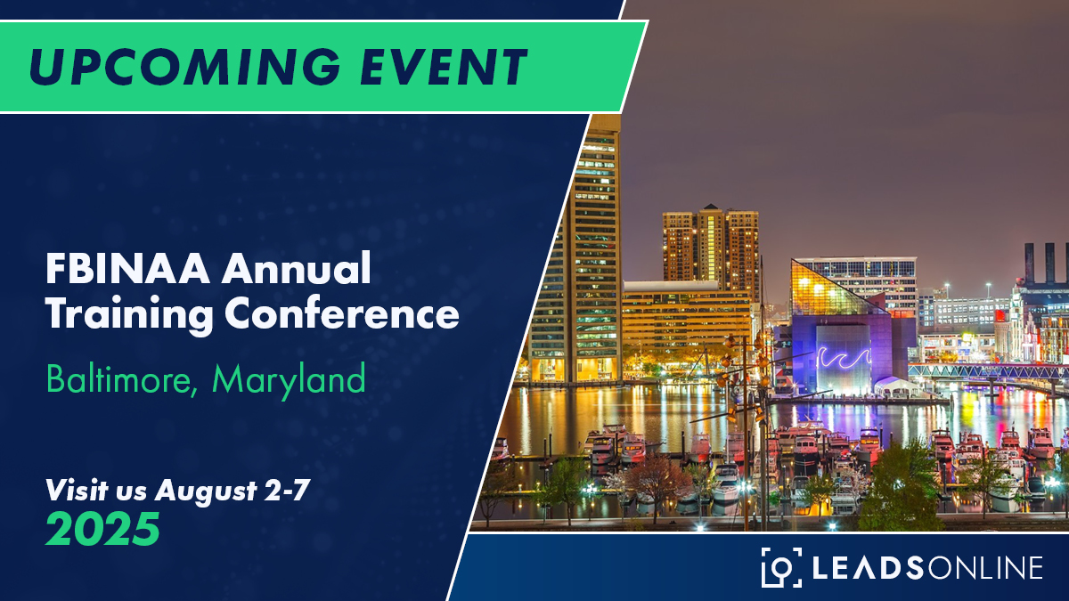 Next week, we’ll be in Baltimore for the FBI National Academy Associates Annual Training Conference!

If you’ll be in attendance, be sure to stop by our booth and see what’s new at LeadsOnline! 

ow.ly/Xb4B50WbTPB

#FBINAA #FBINAAConference #TradeShow #Networking