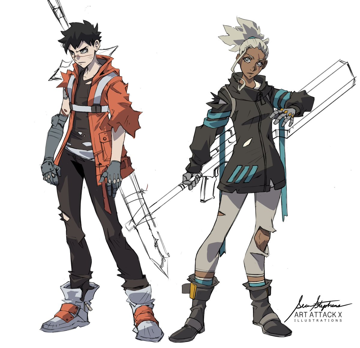 art_attackx's tweet image. More refined, next time for the weapons and then allies and enemies. Character design is tedious haha.