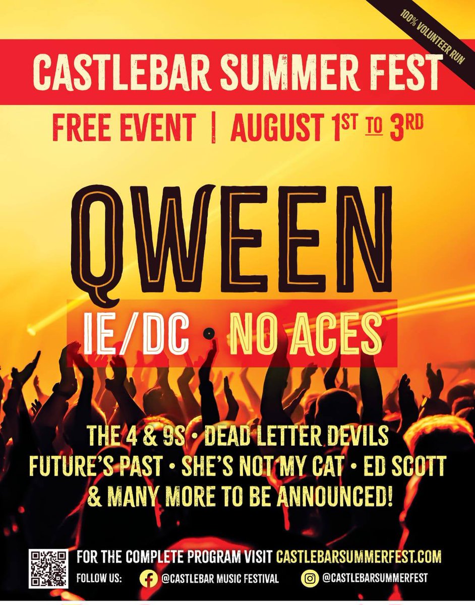 Castlebar Summer Fest takes over the County town this weekend, with a great lineup of artists in place across multiple locations for this free festival taking place from August 1st to 3rd.

Visit castlebarsummerfest.com to check out the full schedule and stay up to date