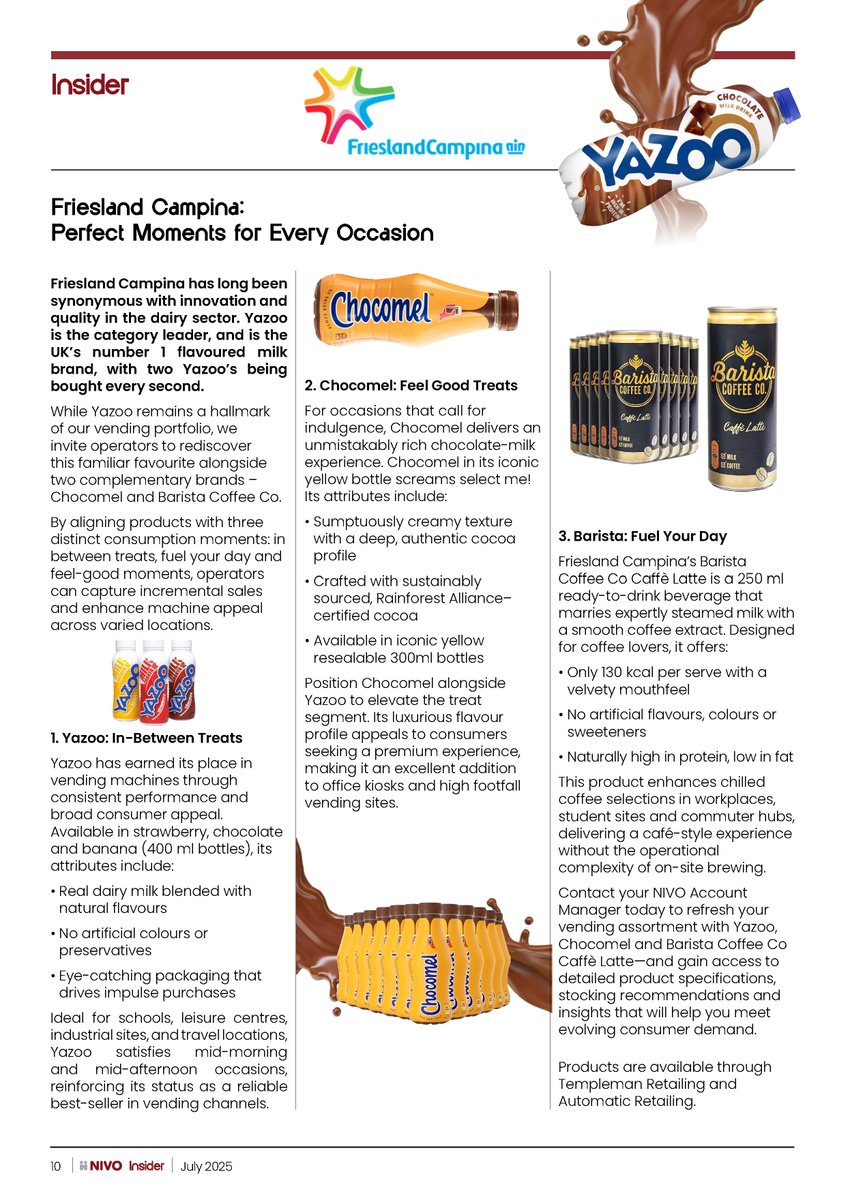 NIVO Vending Group (@nivoltd) on Twitter photo Perfect Moments for Every Occasion with Friesland Campina.
Discover Friesland Campina's impressive range perfect for vending's on-the-go consumers on Page 10 of the NIVO July Insider: nivogroup.co.uk/insider/
#Vending #FrieslandCampina #ConsumerMoments <a href="/FrieslndCampina/">FrieslandCampina</a> Perfect Moments for Every Occasion with Friesland Campina.
Discover Friesland Campina's impressive range perfect for vending's on-the-go consumers on Page 10 of the NIVO July Insider: nivogroup.co.uk/insider/
#Vending #FrieslandCampina #ConsumerMoments <a href="/FrieslndCampina/">FrieslandCampina</a>