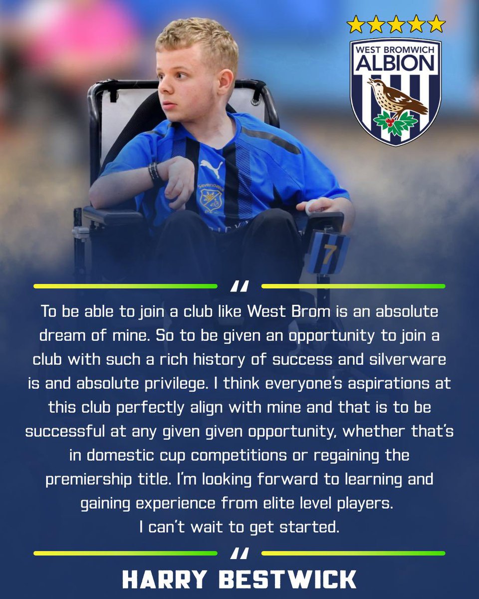 I can’t wait to get started! 💬

<a href="/WBAFoundation/">The Albion Foundation</a> | #WBA | #PowerchairFootball