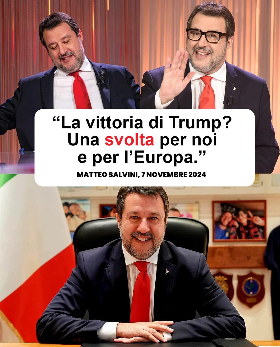 VENDESI CRAVATTA ROSSA. 

Taglio lungo, tono deciso, perfetta per comizi, apparizioni tv e selfie patriottici.

Indossata come divisa da ministro italiano per mesi per poter rivendicare quanto stretto fosse il legame con il tycoon.
Stretto, forse troppo stretto…

Un cappio, come