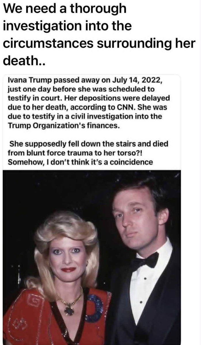 Also, her 20 year NDA was up. There’s a reason she’s buried on the first hole of Trump’s Bedminster golf course. Ivana knew all the dirty secrets. #TrumpEpsteinFiles #PedoPresident #TrumpEpsteinCoverup