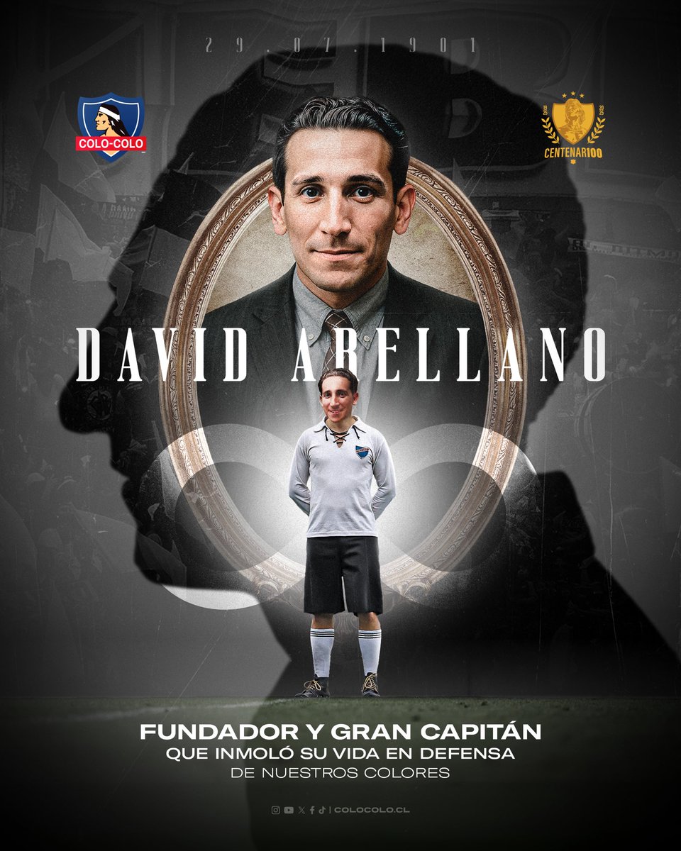 𝐃𝐀𝐕𝐈𝐃 𝐀𝐑𝐄𝐋𝐋𝐀𝐍𝐎

Un día como hoy, 29 de julio de 1901, nació en Santiago el capitán y fundador del club más grande de Chile: David Arellano 🤍🖤