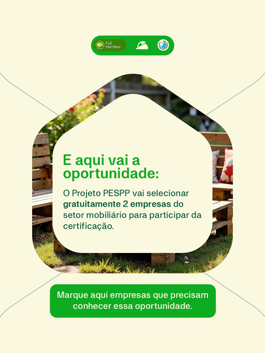 Você sabia que móveis podem ter o Rótulo Ecológico ABNT? 🪑🌱

Com o apoio do Projeto PESPP, 2 empresas serão certificadas gratuitamente.

Inscreva-se: bit.ly/445Rupk

#ecolabel #rotulagemambiental
