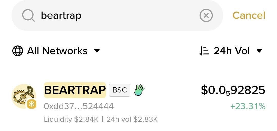 BearTrap_Coin's tweet image. 🪤 BEARTRAP can be traded directly through Binance Web3 Wallet!
Just search “beartrap” and you’re in.

📈 +23.31% today
💧 Liquidity: $2.84K
📊 24h Volume: $2.83K

The trap is set.
The hunters are ready.
Are you?

#BEARTRAP #BinanceWeb3 #CryptoHunters #MemeCoin #BNBChain