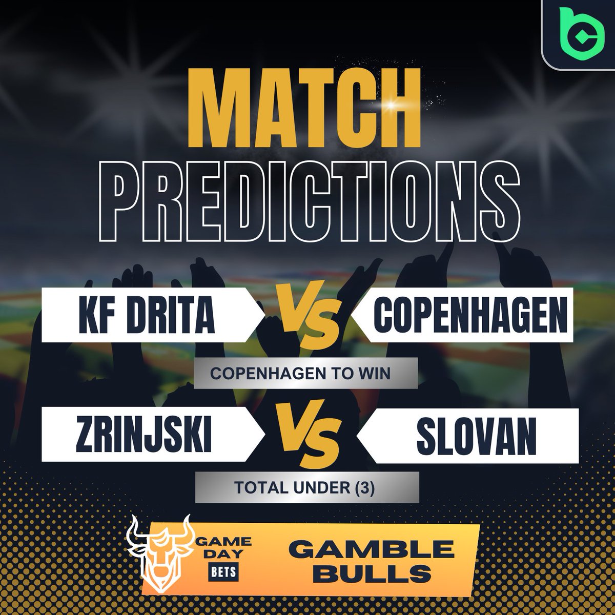 🚨 BETS OF THE DAY ARE OUT! 🚨

#GambleBulls, it's time to sharpen your pencils! Our top picks for today's action are ready.

Dive in, analyze, and let's get those wins! 👇

Like, RT and get a chance to win a gift from us!
