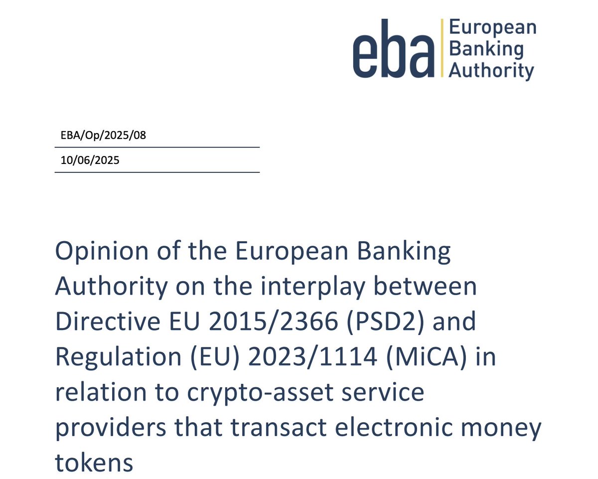 𝐀 𝐟𝐞𝐰 𝐭𝐡𝐨𝐮𝐠𝐡𝐭𝐬 𝐨𝐧 𝐭𝐡𝐞 𝐫𝐞𝐜𝐞𝐧𝐭 𝐄𝐁𝐀 𝐠𝐮𝐢𝐝𝐚𝐧𝐜𝐞  𝐨𝐧 𝐭𝐡𝐞 𝐌𝐢𝐂𝐀<>𝐏𝐒𝐃2 𝐢𝐧𝐭𝐞𝐫𝐩𝐥𝐚𝐲 𝐟𝐨𝐫  𝐬𝐭𝐚𝐛𝐥𝐞𝐜𝐨𝐢𝐧 𝐭𝐫𝐚𝐧𝐬𝐟𝐞𝐫𝐬 — 𝐚𝐧𝐝 𝐰𝐡𝐲 𝐰𝐞 𝐧𝐞𝐞𝐝 𝐭𝐨  𝐚𝐯𝐨𝐢𝐝 𝐚 𝐦𝐚𝐣𝐨𝐫 𝐄𝐔 𝐨𝐰𝐧 𝐠𝐨𝐚𝐥 ...