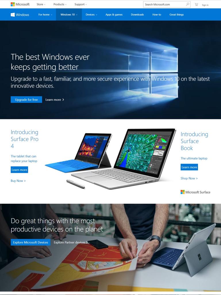 WebDesignMuseum's tweet image. Windows 10 launched 10 years ago today!
Windows 10 website in 2015