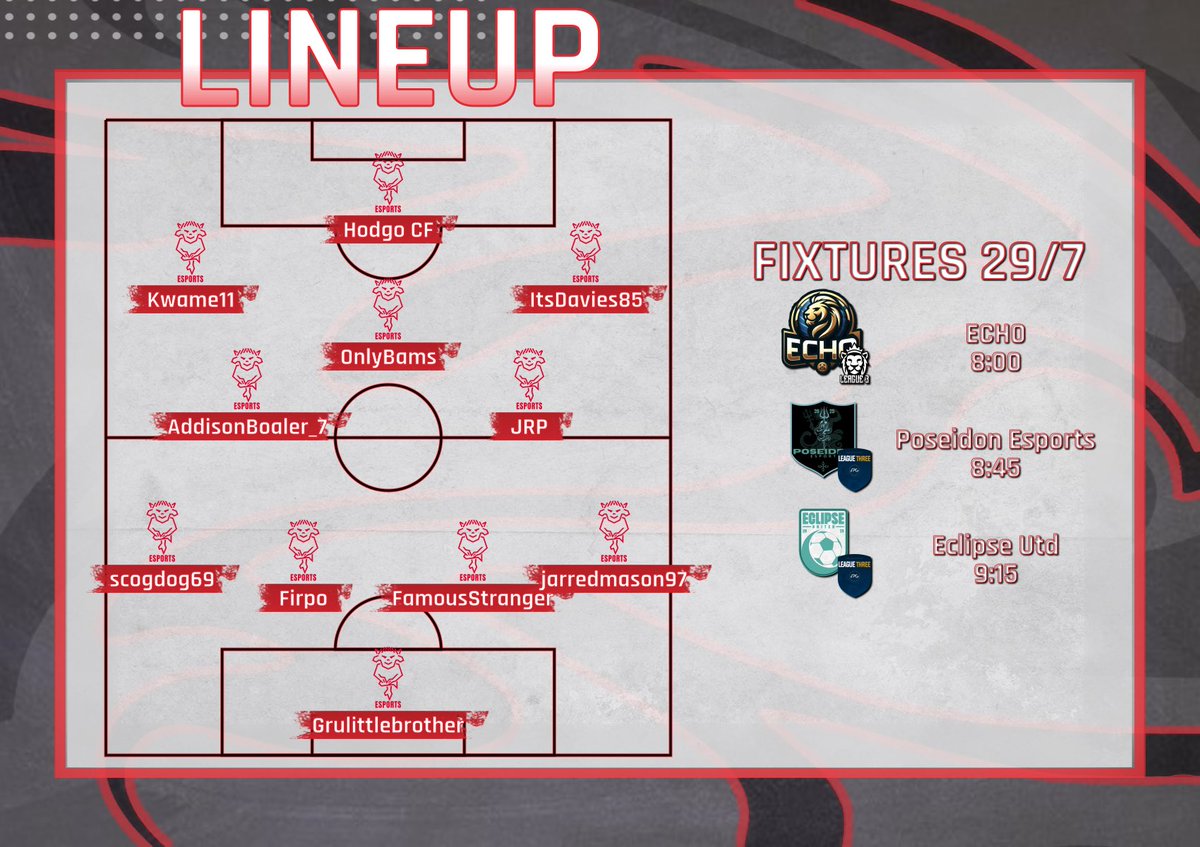 Imps Esports (@impsesports) on Twitter photo ๐ดโช๏ธ MATCH DAY 2 ๐ดโช๏ธ
<a href="/OfficialVPG/">Virtual Pro Gaming</a> | <a href="/LincolnCity_FC/">Lincoln City FC ๐บ๐ฆ</a>
๐ <a href="/VPGUK/">VPG United Kingdom</a> | League 3
๐ <a href="/VPGEurope/">Virtual Pro Gaming | Europe</a> | League 3
๐ฎ Fixtures:
๐ <a href="/ECHOESP_/">ECHO</a> โ 20:00
๐ <a href="/Pose1don_ES/">Poseidon eS</a> โ 20:45
๐ <a href="/Eclipse_Utd/">Eclipse Utd</a> โ 21:15
Letโs keep building momentum.
#ImpsAsOne ๐ดโช๏ธ ๐ดโช๏ธ MATCH DAY 2 ๐ดโช๏ธ
<a href="/OfficialVPG/">Virtual Pro Gaming</a> | <a href="/LincolnCity_FC/">Lincoln City FC ๐บ๐ฆ</a>
๐ <a href="/VPGUK/">VPG United Kingdom</a> | League 3
๐ <a href="/VPGEurope/">Virtual Pro Gaming | Europe</a> | League 3
๐ฎ Fixtures:
๐ <a href="/ECHOESP_/">ECHO</a> โ 20:00
๐ <a href="/Pose1don_ES/">Poseidon eS</a> โ 20:45
๐ <a href="/Eclipse_Utd/">Eclipse Utd</a> โ 21:15
Letโs keep building momentum.
#ImpsAsOne ๐ดโช๏ธ
