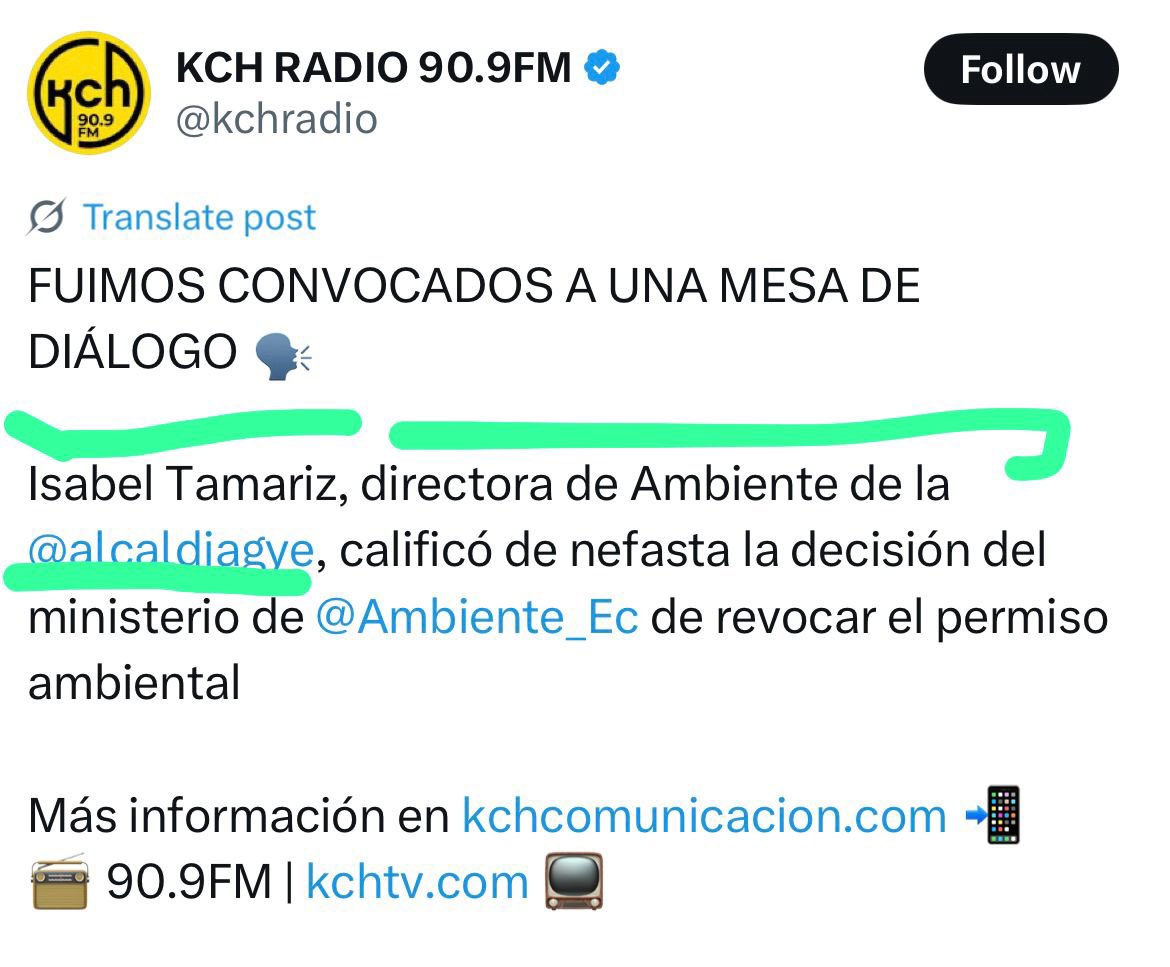 Atención GYE (@atenciongye) on Twitter photo Dato importante sobre el lío del paso a desnivel de Av. Del Bombero:
El permiso de <a href="/Ambiente_Ec/">Min. de Ambiente, Agua y Transición Ecológica</a> para la obra lo otorga Isabel Tamariz (ex directora zonal) quien luego de dar el permiso, sorpresivamente fue contratada en la alcaldía. Saquen sus conclusiones. #GuayaquilSinAlcalde Dato importante sobre el lío del paso a desnivel de Av. Del Bombero:
El permiso de <a href="/Ambiente_Ec/">Min. de Ambiente, Agua y Transición Ecológica</a> para la obra lo otorga Isabel Tamariz (ex directora zonal) quien luego de dar el permiso, sorpresivamente fue contratada en la alcaldía. Saquen sus conclusiones. #GuayaquilSinAlcalde