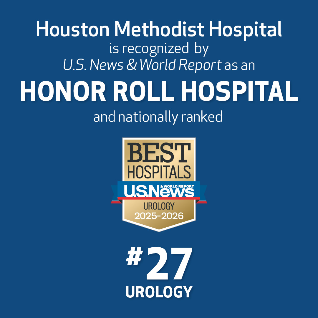 <a href="/usnews/">U.S. News & World Report</a> <a href="/eamonnquigleymd/">Eamonn Quigley</a> Each year, @USNews publishes a list of the top ranked hospitals in the United States. This year, we’re both honored and excited that Houston Methodist Hospital is ranked No. 27 in Urology in the nation.
