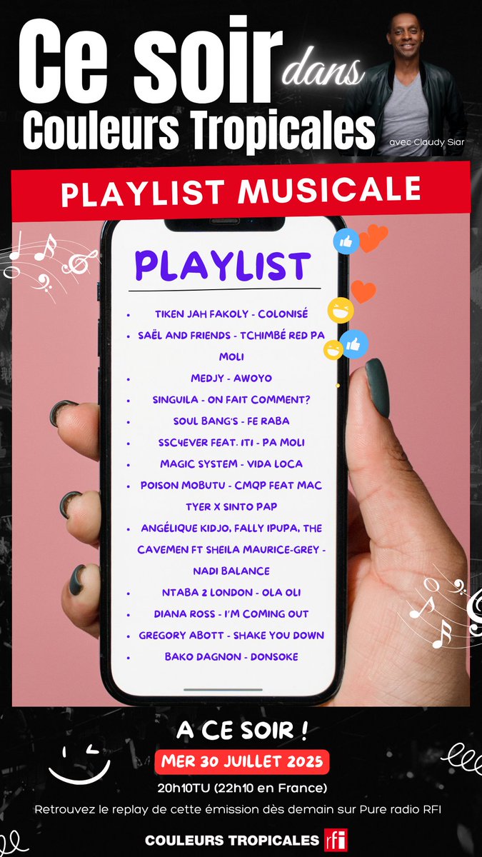 👉RDV à 20h10TU (22h10 en France) sur <a href="/RFI/">RFI</a> avec <a href="/Claudy_Siar/">Claudy Siar</a> 🔥🔥🔥