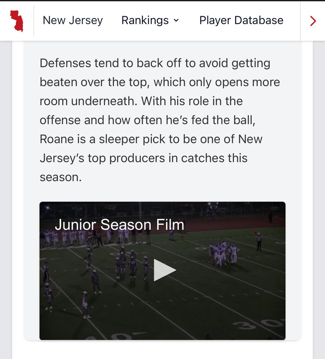 Thank you <a href="/edaniels77/">EJ Daniels</a> <a href="/PrepRedzoneNJ/">Prep Redzone New Jersey</a> for the write-up. Looking forward to a great senior year campaign!