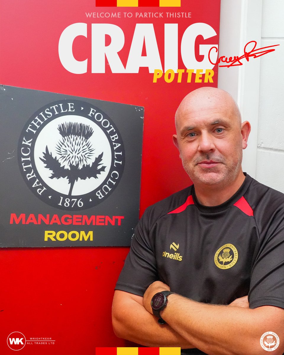 A new face joining David Elliot in the dugout.

Welcome to Thistle, Craig Potter!

ptfc.co.uk/ptfc-news/crai…