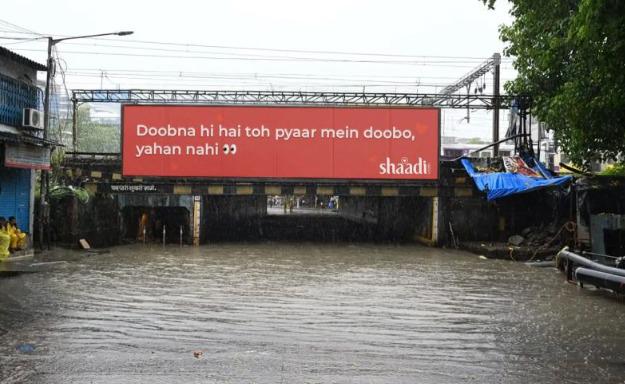 Hoarding at Andheri Subway -
Height of Marketing &amp; Promotion by shaadi.com 😂