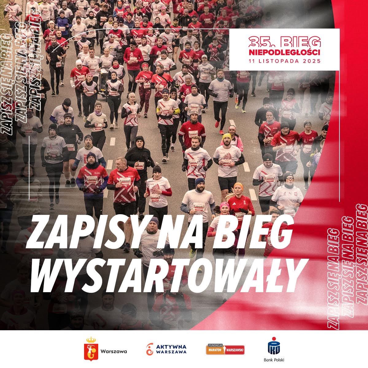 Właśnie wystartowały zapisy na 35. Bieg Niepodległości w Miasto Stołeczne <a href="/warszawa/">Warszawa</a> ❗
Zapisz się i stwórz widowiskową biało-czerwoną, żywą flagę🇵🇱
Dystans: 10 km
Termin: 11 listopada, godz. 11:11

Zapisy dostępne na➡︎ biegniepodleglosci.waw.pl

Zapraszam wspólnie z