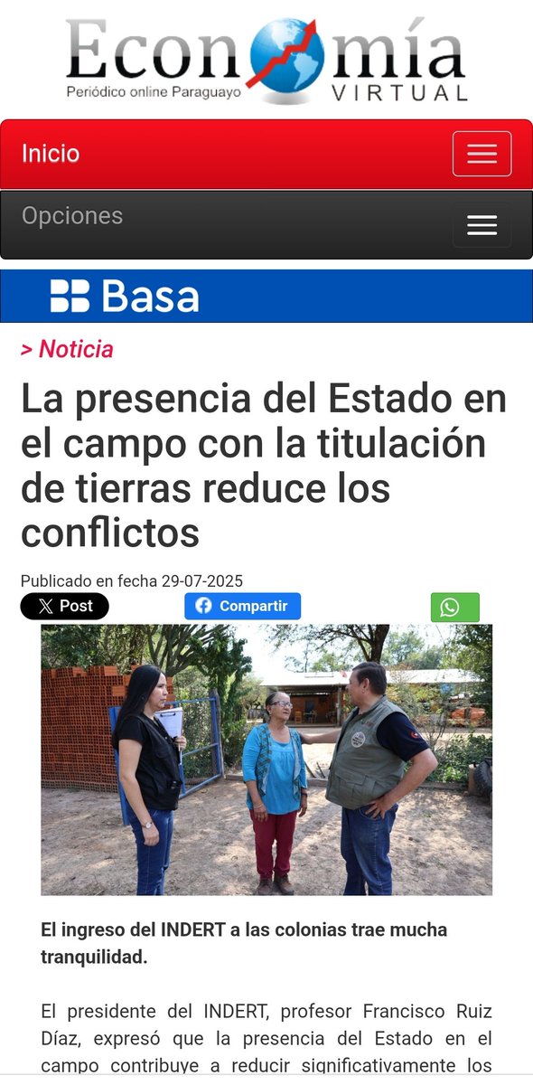 La presencia del Estado en el campo con la titulación de tierras reduce los conflictos economiavirtual.com.py/web/pagina-gen… vía @economiaVPy