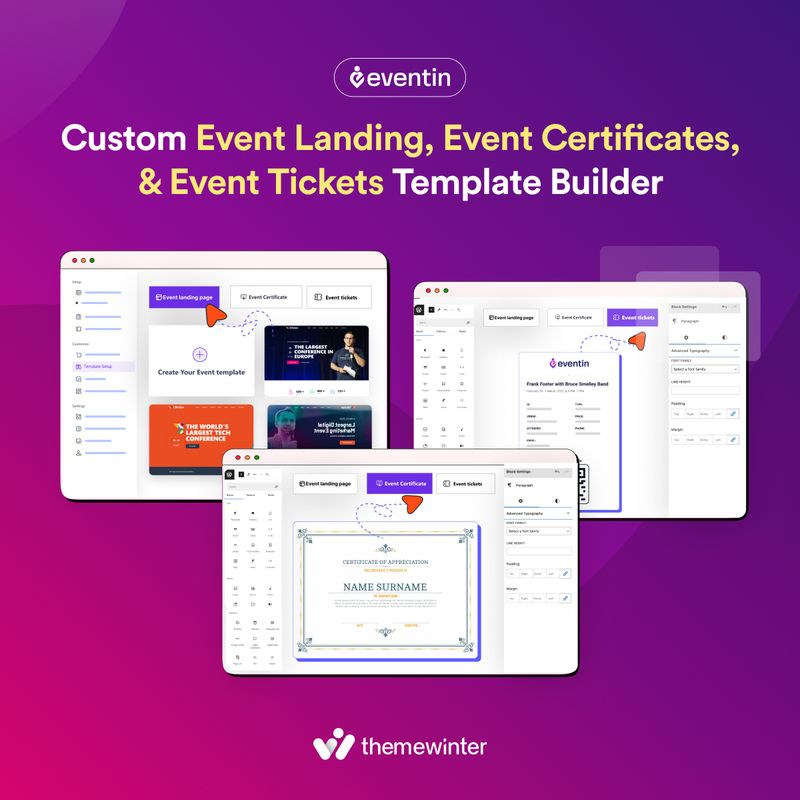 🎨 Build Smarter, Not Harder — with Eventin’s No-Code Template Builder!

✅ Drag &amp; drop event pages
🎟️ Custom tickets w/ QR/barcodes
🏅 Branded certificates

No coding. No designer. Just results.

👉 themewinter.com/custom-event-t…

#Eventin #WordPressEvents #Template #EventPlugin