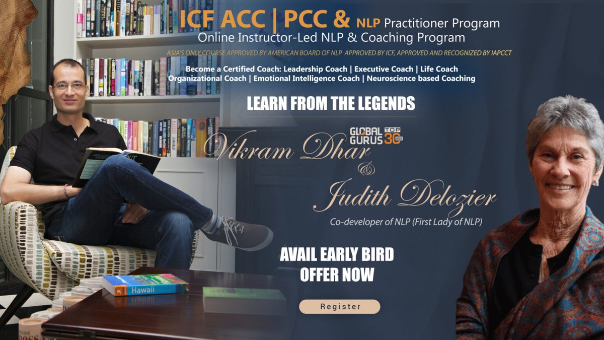 REGISTER NOW to Become a Licensed Behavioural Trainer !

Become a Highly Sought-After Facilitator,  with <a href="/_vikramdhar/">Vikram Dhar (Founder: NLP Coaching Academy)</a>, renowned India’s most qualified Behavioural Facilitator and Coach

16th to 22nd October, 9:30 AM to 5:30 PM India Time, 
More info : nlpcoach.in/train-the-trai…