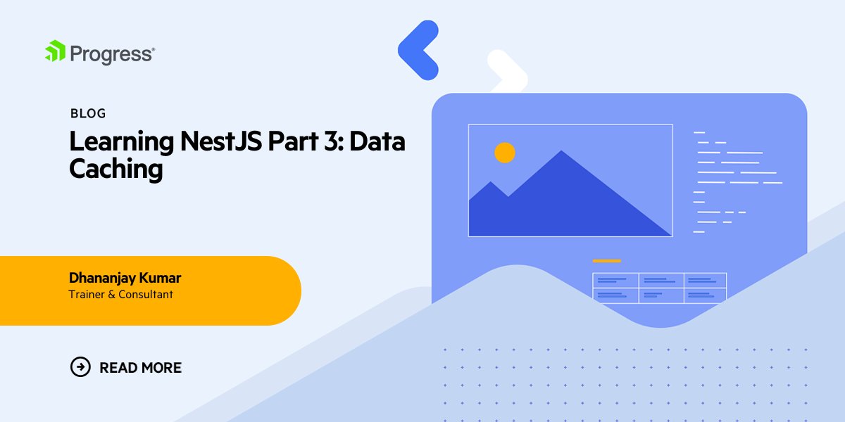 Progress Kendo UI (@kendoui) on Twitter photo Efficient data handling in #NestJS? It's no biggie! 😺
Because part 3 <a href="/debug_mode/">Dhananjay Kumar</a>'s series is all about Data Caching!
Let him walk you through enabling caching, integrating Azure Redis, & managing keys for faster, more efficient apps: prgress.co/454bZDb Efficient data handling in #NestJS? It's no biggie! 😺
Because part 3 <a href="/debug_mode/">Dhananjay Kumar</a>'s series is all about Data Caching!
Let him walk you through enabling caching, integrating Azure Redis, & managing keys for faster, more efficient apps: prgress.co/454bZDb