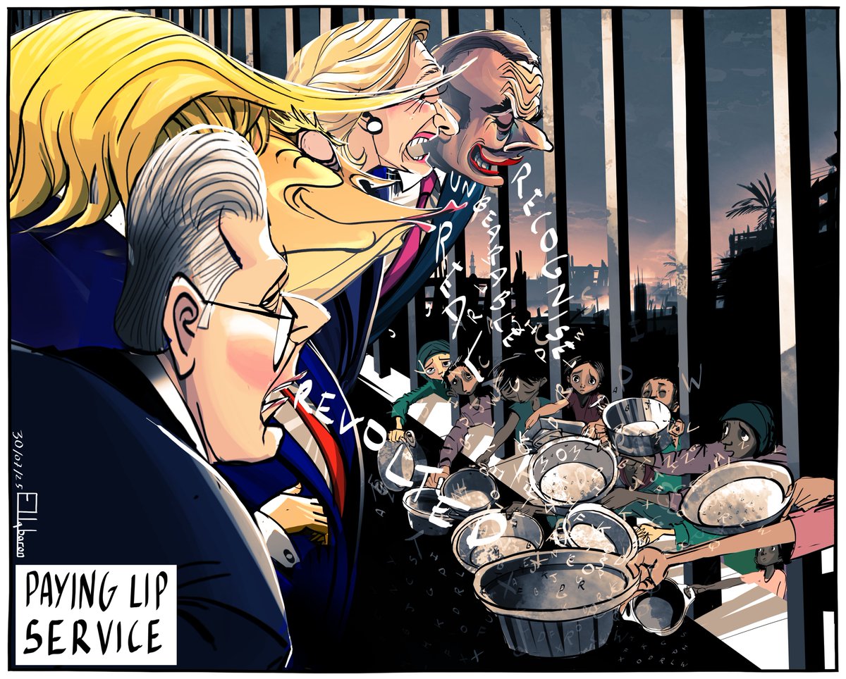 Ella Baron (@ebaroncartoons) on Twitter photo Wedesday's <a href="/guardian/">The Guardian</a> cartoon on the west’s empty words about starvation in #Gaza
theguardian.com/commentisfree/… Wedesday's <a href="/guardian/">The Guardian</a> cartoon on the west’s empty words about starvation in #Gaza
theguardian.com/commentisfree/…
