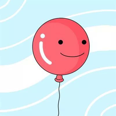 A cheerful red balloon NFT from the Balloonsville collection