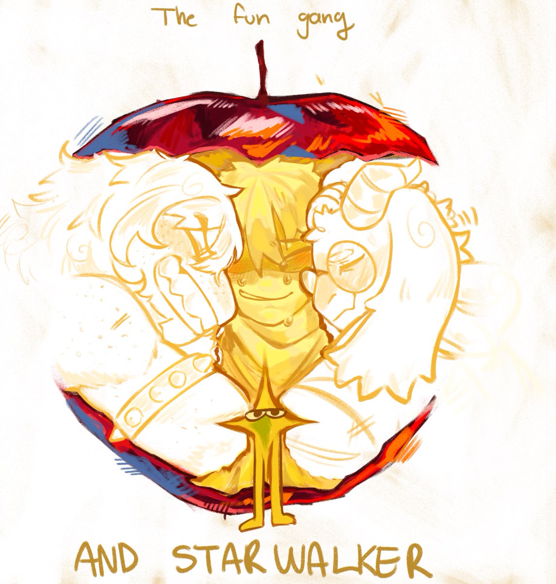IM CRYING THE FACT THAT I NEVER THOUGHT ABT THE DAMN STARWALKER WHEN I DREW THIS AND EVERYONE IS SAYING STARWALKER, i just wanted to add some aesthetics, but okay yes is starwalker in the middle, fix it (also tysm for the support!😞)