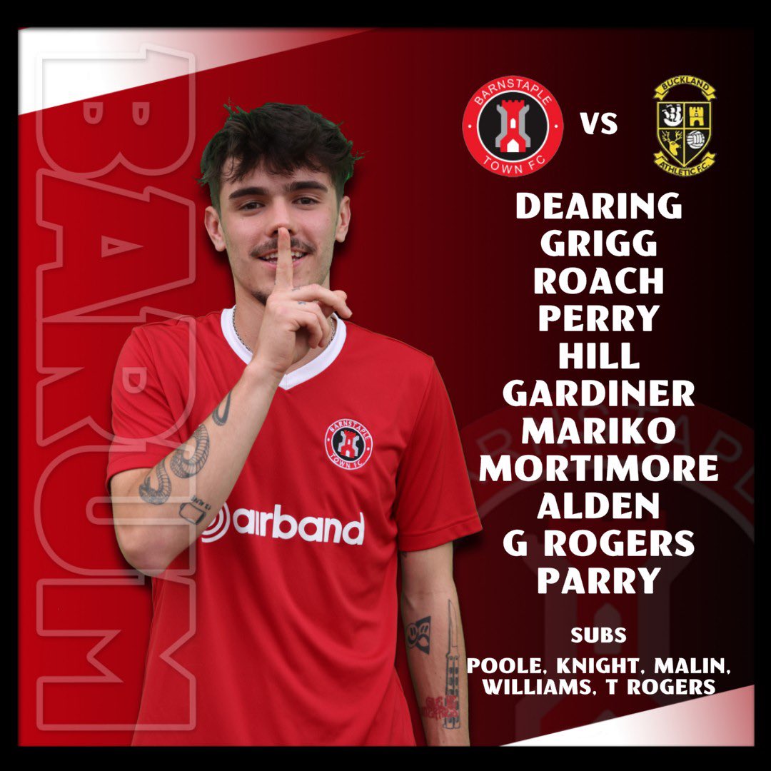 Here’s how we lineup tonight against <a href="/OfficalBAFC/">Buckland Athletic FC</a> in our first home game of the season

#BARBUC #UpTheBarum