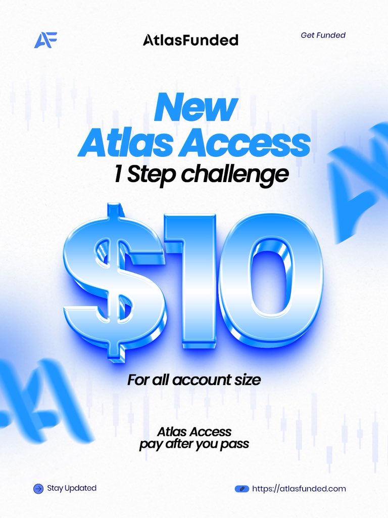 🚨 Atlas Access just got an upgrade. 🚨

After massive demand on our 2-Step Atlas Access Challenge, we’re now introducing a faster, simpler way to get funded:

🎯 The NEW 1-Step Atlas Access
💸 Just $10 to start
✅ Pay only after you pass
📊 All account sizes included

No upfront