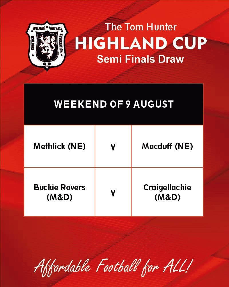 🏆 The semi final ties of the Scottish &amp; Highland cups have just been drawn and are shown here...