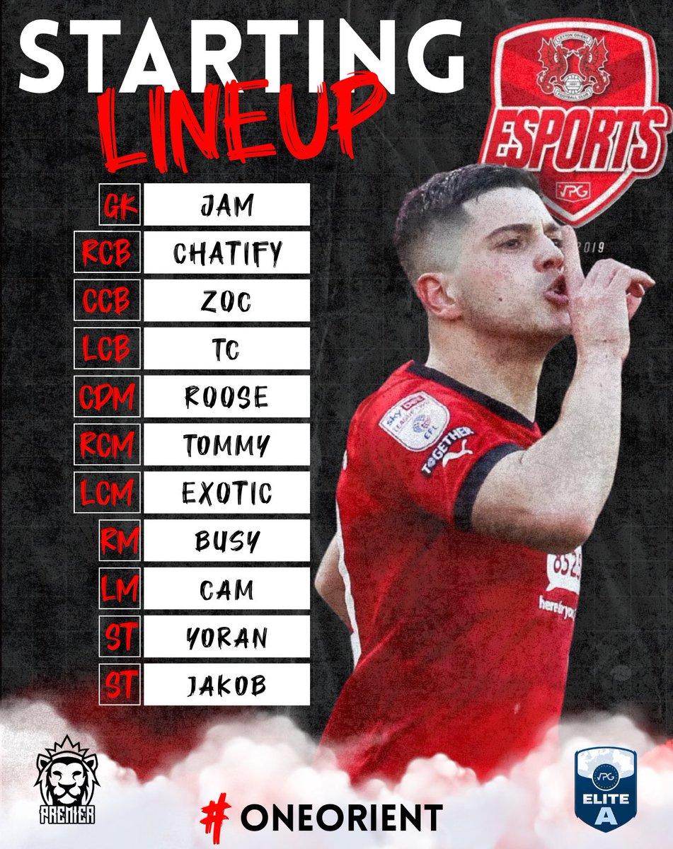 Leyton Orient are back for VPG after time away! Here is our starting 11 &amp; fixtures for tonight’s games. 

• MATCH DAY 2

🏆 I <a href="/VPGUK/">VPG United Kingdom</a> PREMIER
🏆 I <a href="/VPGEurope/">Virtual Pro Gaming | Europe</a> ELITE A 

🏟️ I 🆚 I <a href="/Spartans_eSpor/">Spartans eSports</a> 
🏟️ I 🆚 I <a href="/OnTopFIFA1/">OnTop</a> 
🏟️ I 🆚 I <a href="/Spartans_eSpor/">Spartans eSports</a> 
🏟️I 🆚  | GENESIS 

#OneOrient