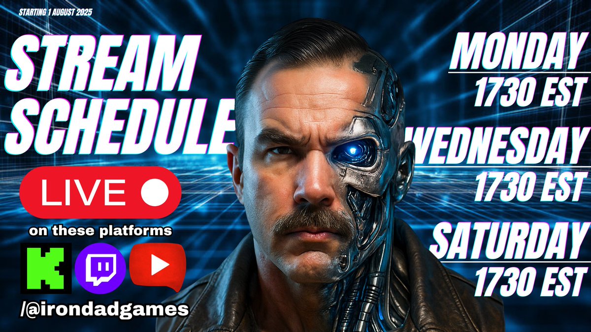 Yes...I finally have a stream schedule for the first time ever. This is the bare minimum I will stream and I am super excited to really start this journey with some structure and purpose. The gain train is moving...are you coming?

#streamschedule #streamer #livestream
