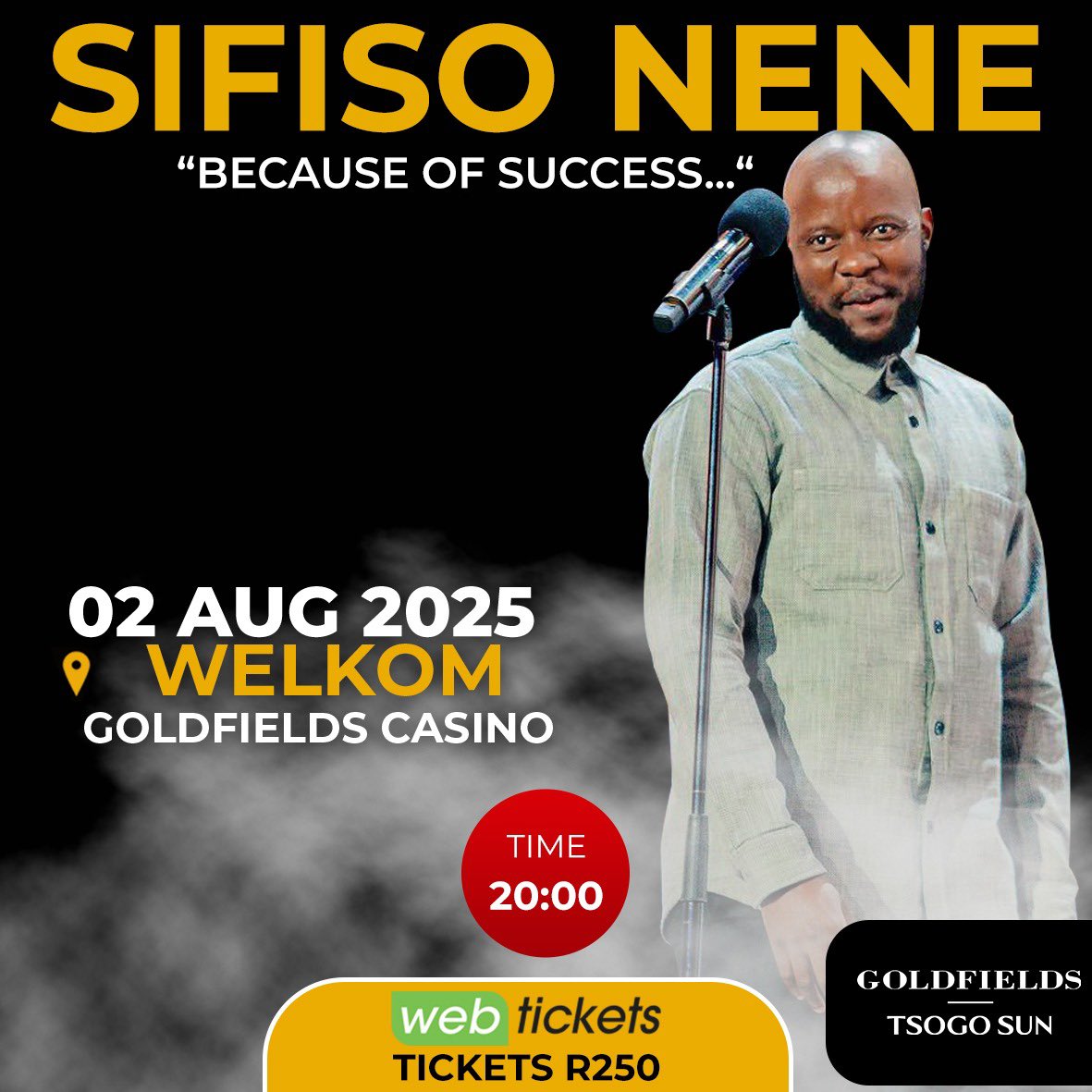 Thank you Bloemfontein! We are Sold Out for Friday❤️. . Welkom c u  on Saturday 2 August #BECAUSEOFSUCCESSTOUR