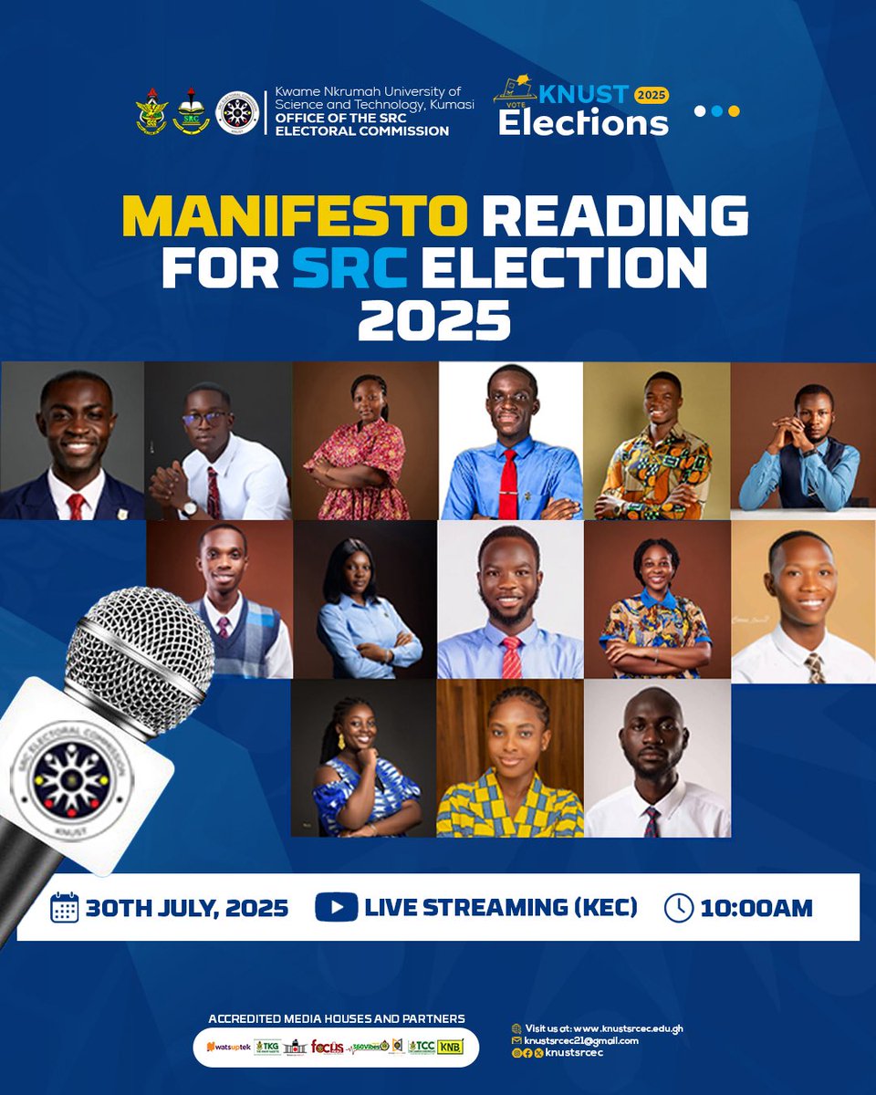 Manifesto Reading for the KNUST SRC Election 2025.

#KNUSTDecides25