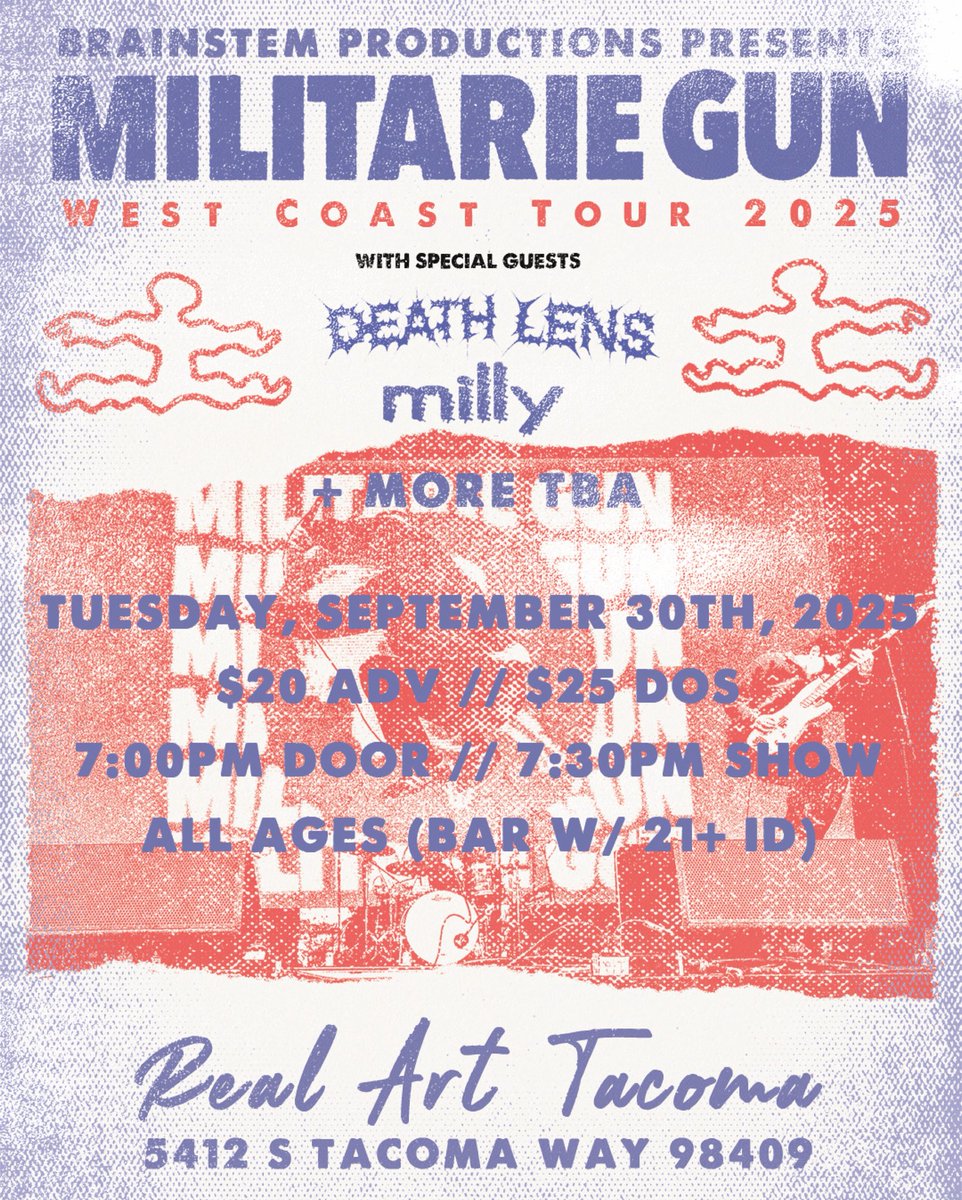 BRAINSTEM PRODUCTIONS DONE DONE IT AGAIN. Shout outs to Zack, Hanna, Matt &amp; Caleb for bringing us the heat! Celebrate 10 years of Real Art Tacoma with us and <a href="/militariegun/">militarie gun</a>! Tickets on sale Friday at 10AM PST. realarttacoma.com/tickets