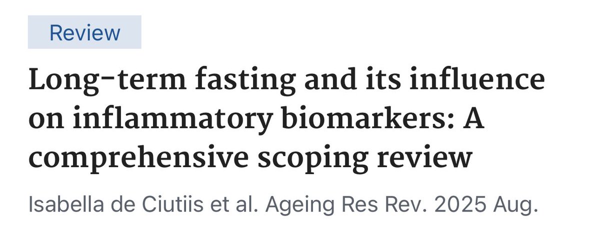 🔬 ¿Ayunar 48h o más reduce la inflamación?
📚 Revisión de 14 estudios en humanos:

🟥 CRP: Sube
🟥 IL-6: Sube
🟥 TNF-α: Puede aumentar

🍽️ Solo baja tras reintroducir comida.
💥 El mito del “ayuno antiinflamatorio”… cuestionado.