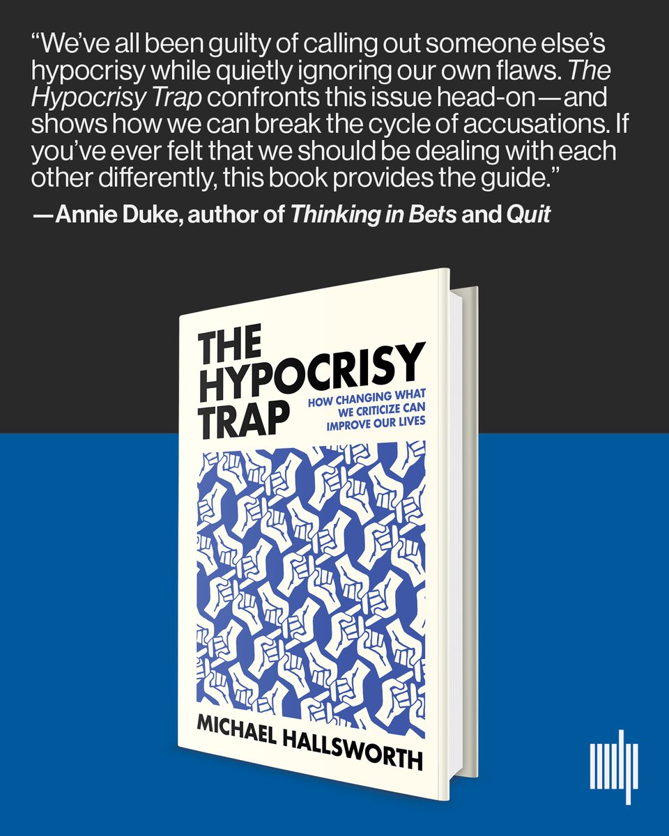 My new book The Hypocrisy Trap is out on October 14th with <a href="/mitpress/">The MIT Press @mitpress.bsky.social</a>. The fantastic <a href="/AnnieDuke/">Annie Duke</a> was kind enough to take a look and share her thoughts!