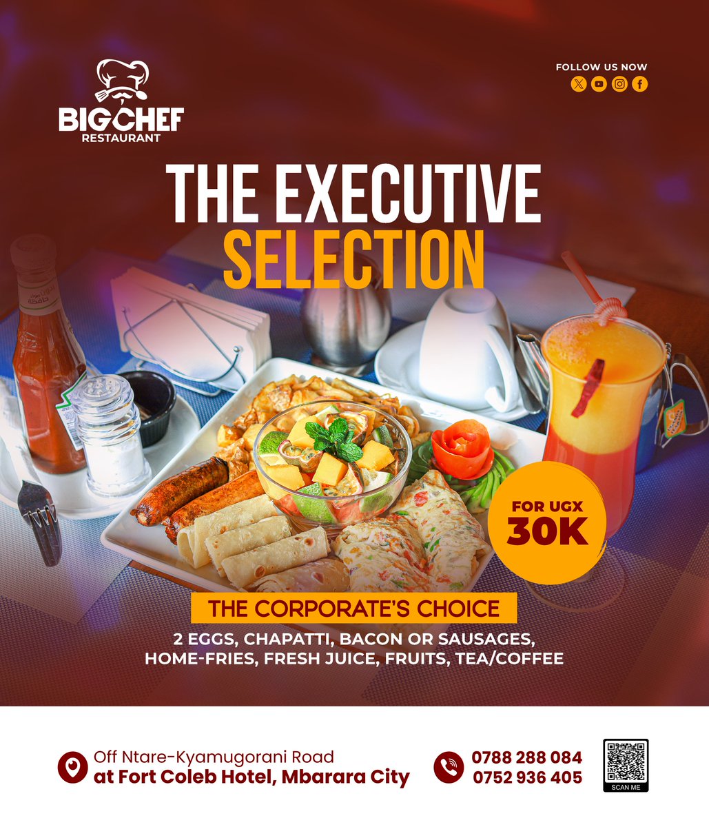 The boss has made the selection <a href="/BigchefR/">BigChef Restaurant (Mbarara)</a>, what would be yours?

~~~~~~~~~~~~
Flyer designed by us:
+256.770.613.201
#flyer #flyers #designer #designers #flyerdesign #flyerdesigns #flyerdesigner #eflyerdesign #digtechsolutionshub #mbarara #uganda #unleashyourgame